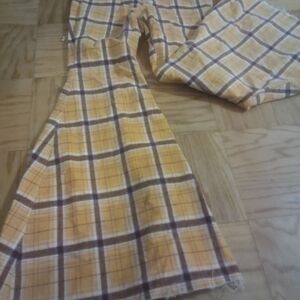 The Free Chic Yellow Plaid Flared